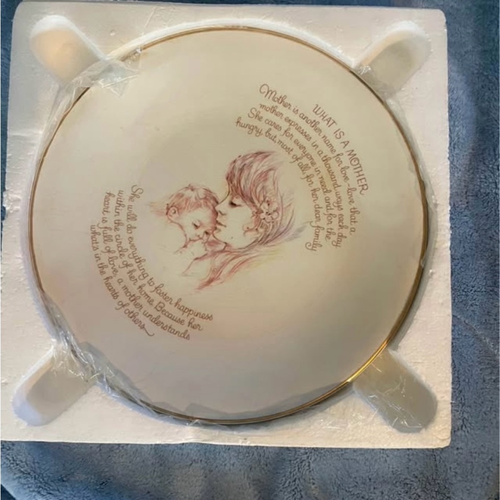 Vintage Staffordshire England Porcelain Plate “What Is Mother” by brownie